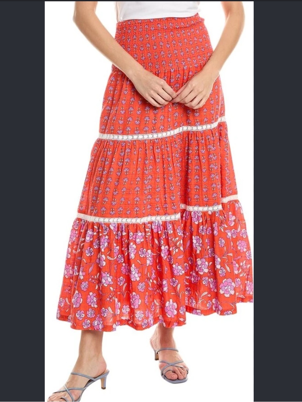 NWT Design History Floral Tiered Maxi Skirt